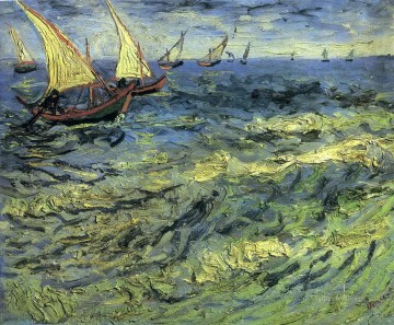 Barcos de pesca en el mar Vincent van Gogh Pinturas al óleo